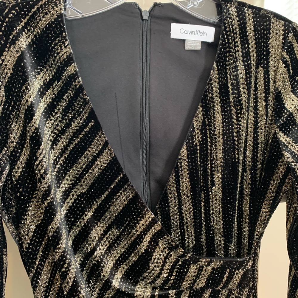 Calvin Klein evening dress. Black and gold. Worn once.
